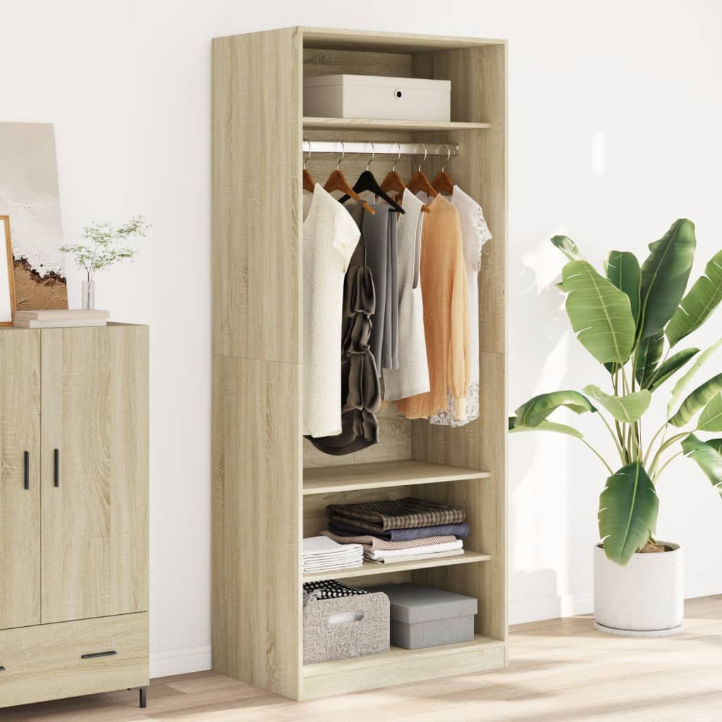 vidaXL Wardrobe Sonoma Oak 80x50x200 cm Engineered Wood