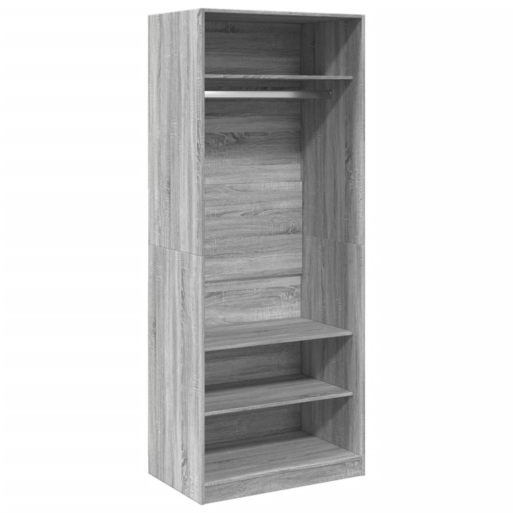 vidaXL Wardrobe Grey Sonoma 80x50x200 cm Engineered Wood