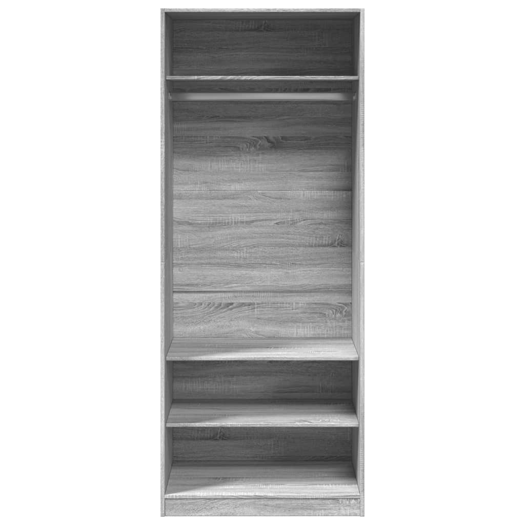 vidaXL Wardrobe Grey Sonoma 80x50x200 cm Engineered Wood