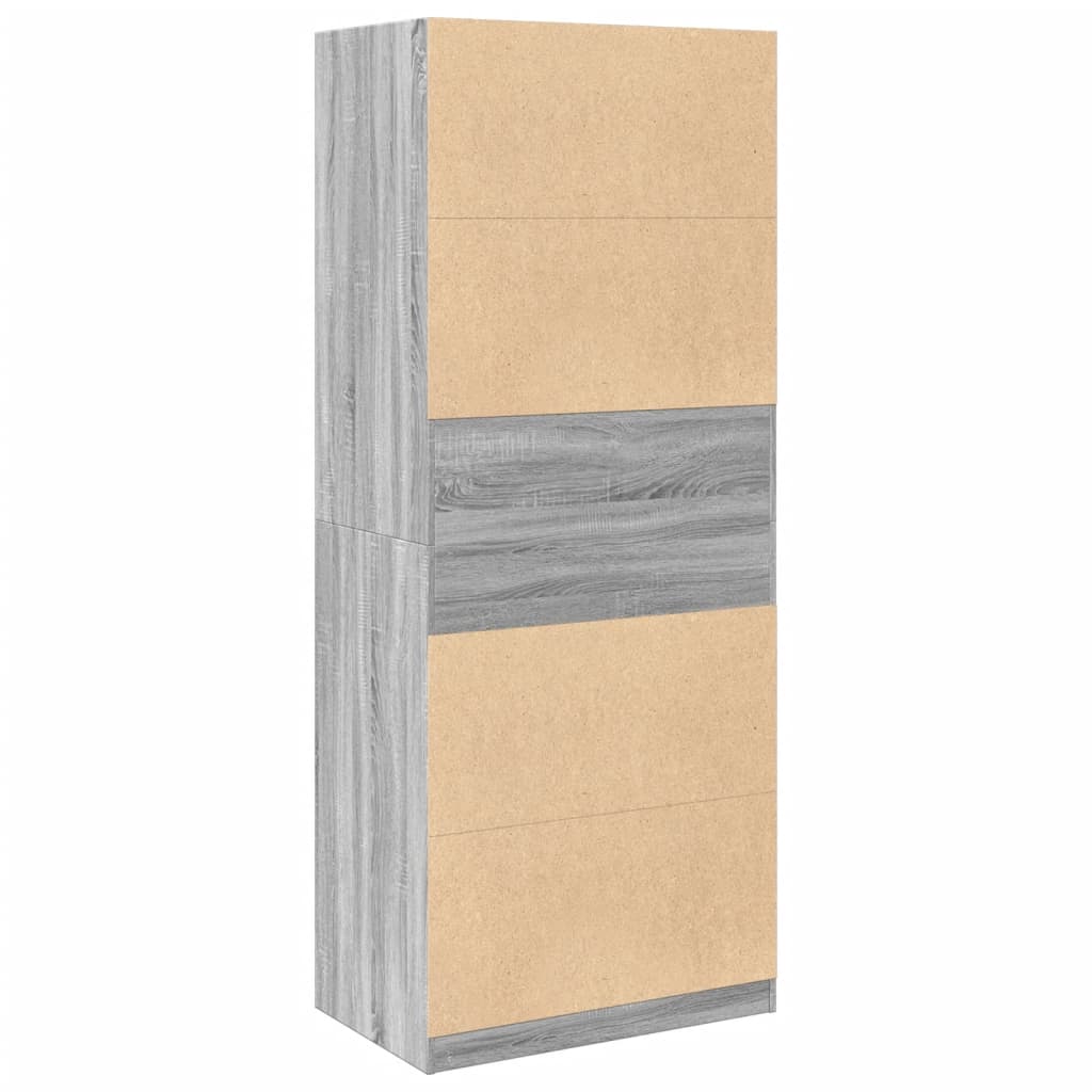 vidaXL Wardrobe Grey Sonoma 80x50x200 cm Engineered Wood