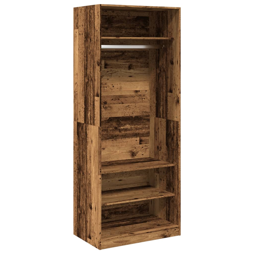 vidaXL Wardrobe Old Wood 80x50x200 cm Engineered Wood