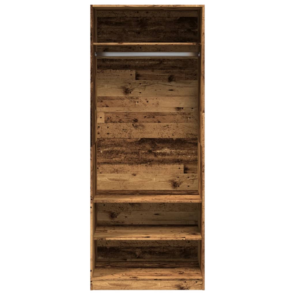 vidaXL Wardrobe Old Wood 80x50x200 cm Engineered Wood