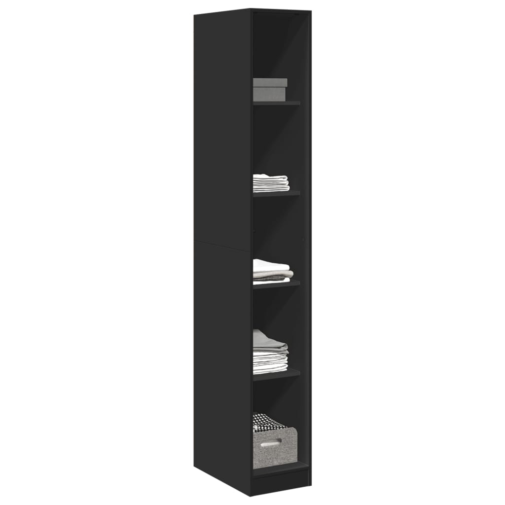 vidaXL Wardrobe Black 30x50x200 cm Engineered Wood