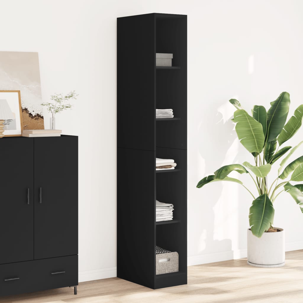 vidaXL Wardrobe Black 30x50x200 cm Engineered Wood