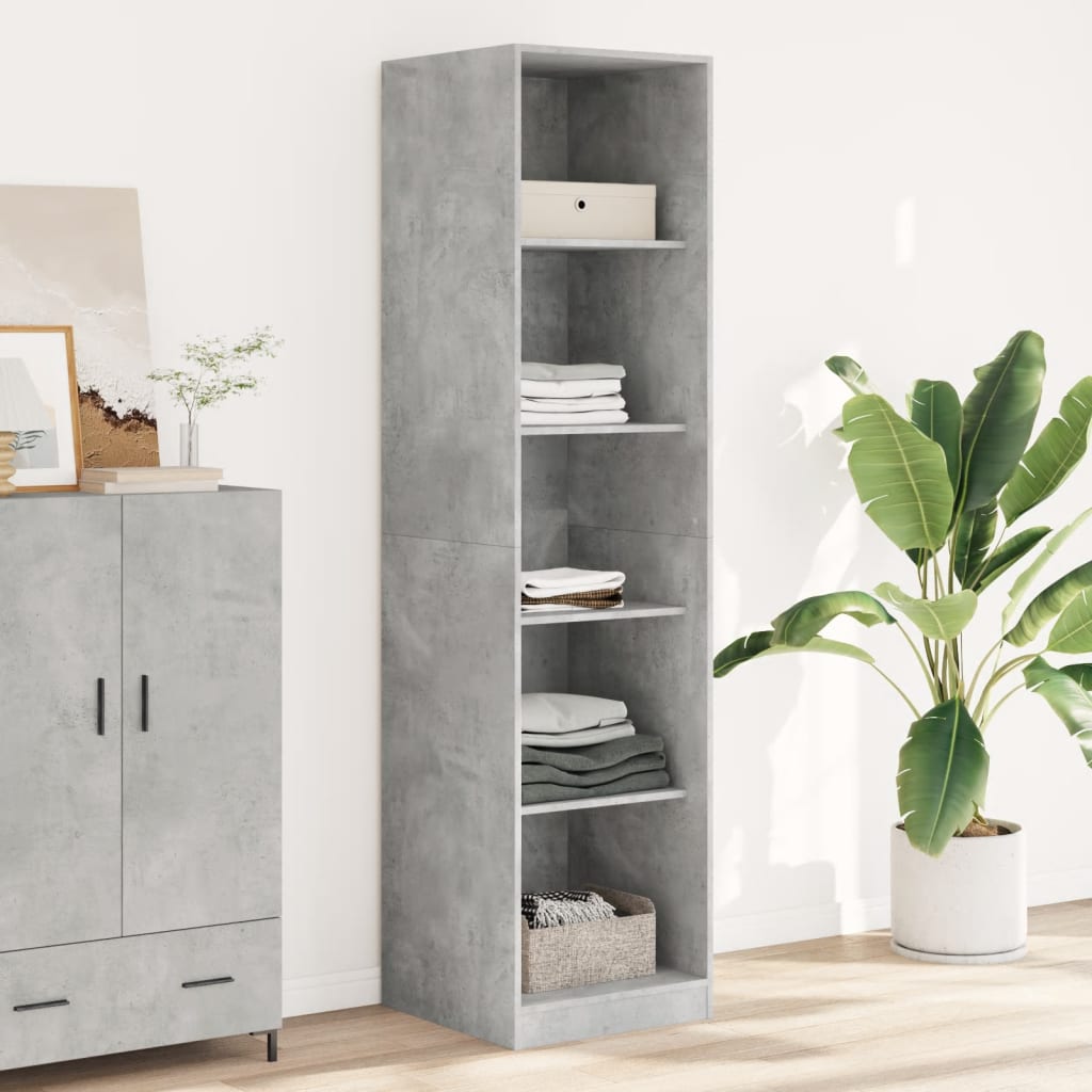 vidaXL Wardrobe Concrete Grey 50x50x200 cm Engineered Wood