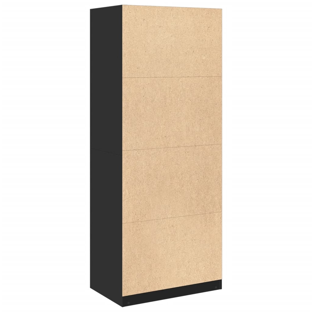 vidaXL Wardrobe Black 80x50x200 cm Engineered Wood