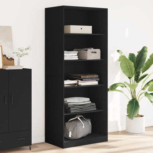 vidaXL Wardrobe Black 80x50x200 cm Engineered Wood