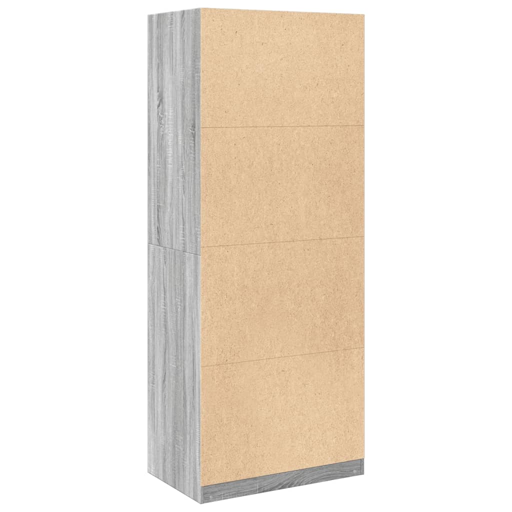 vidaXL Wardrobe Grey Sonoma 80x50x200 cm Engineered Wood