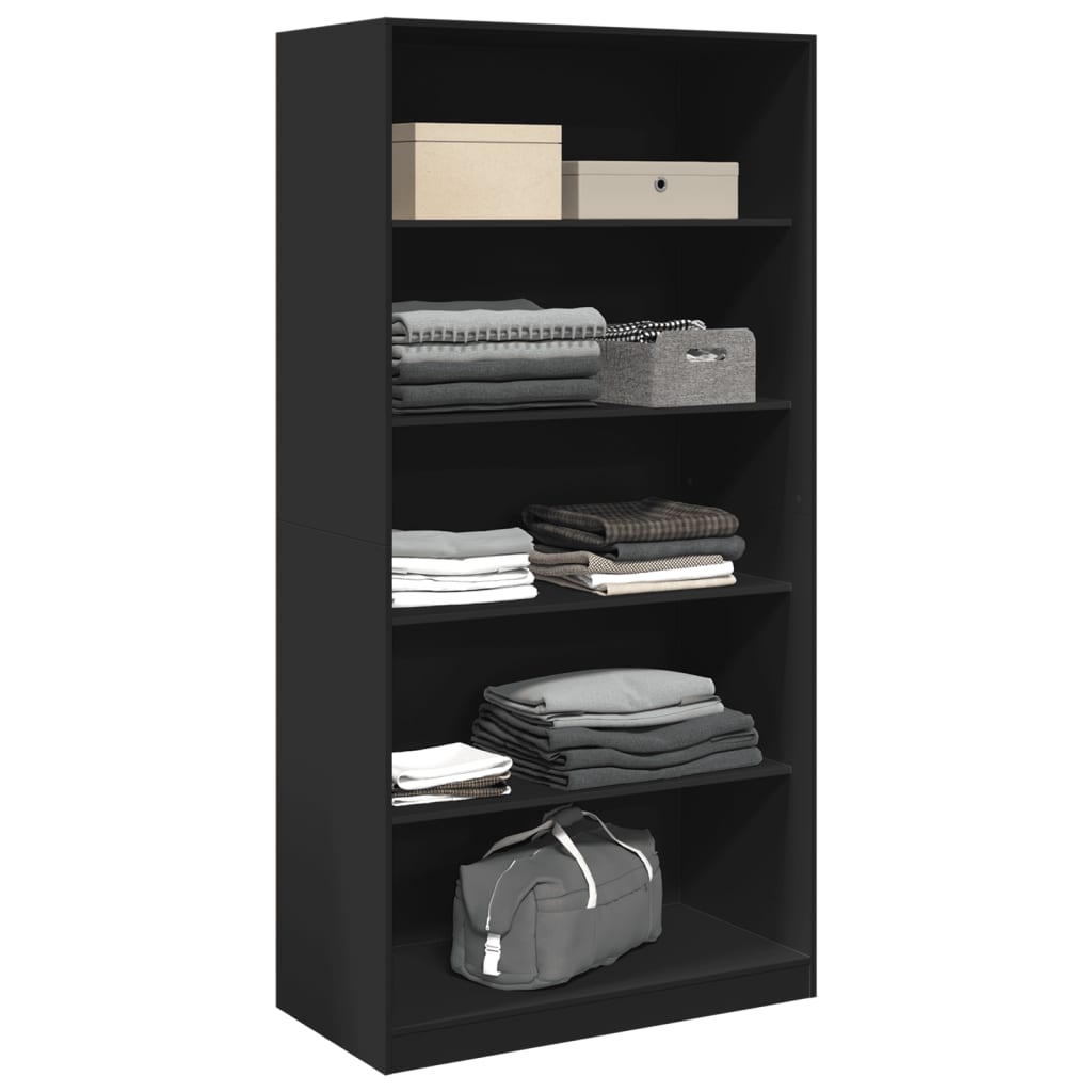 vidaXL Wardrobe Black 100x50x200 cm Engineered Wood