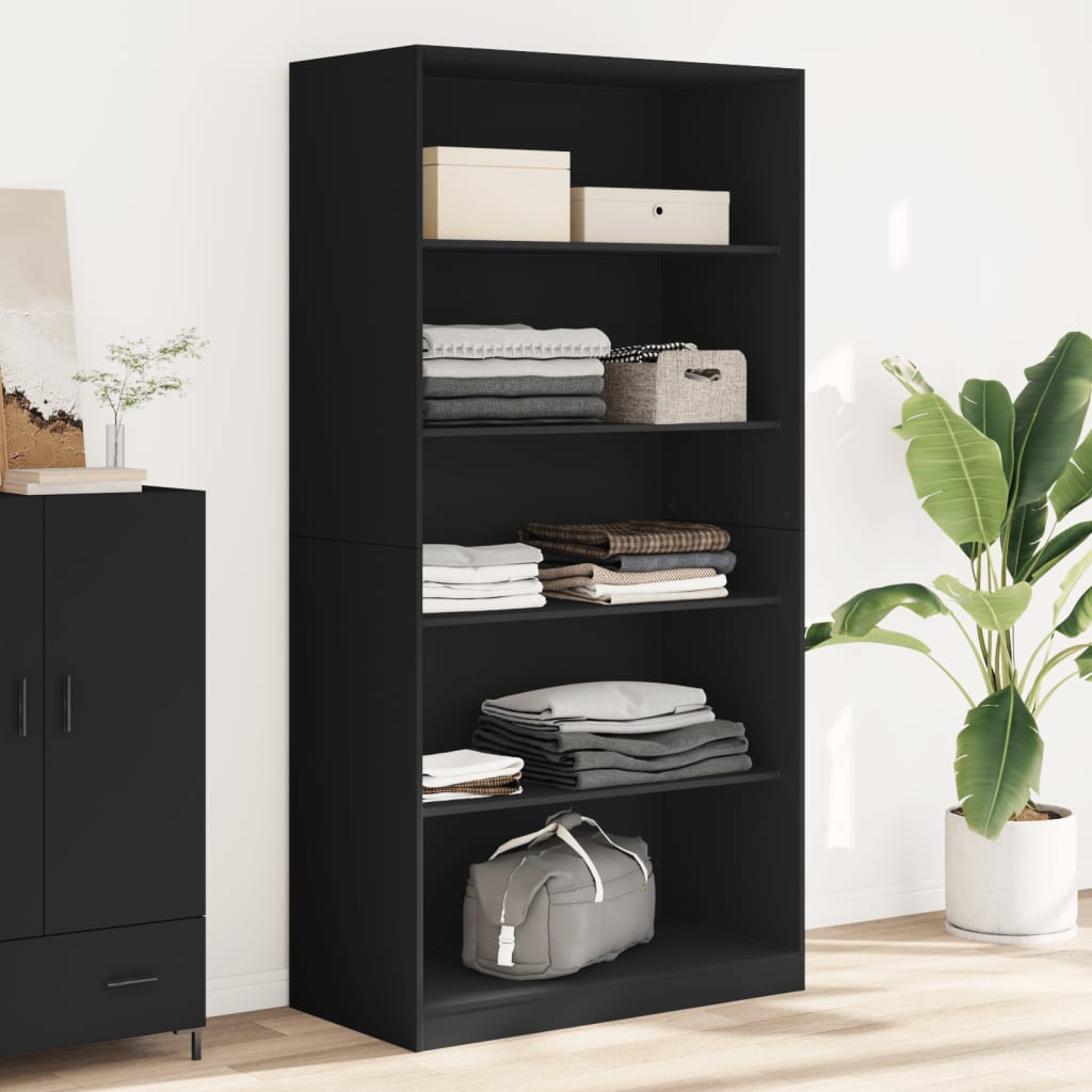 vidaXL Wardrobe Black 100x50x200 cm Engineered Wood