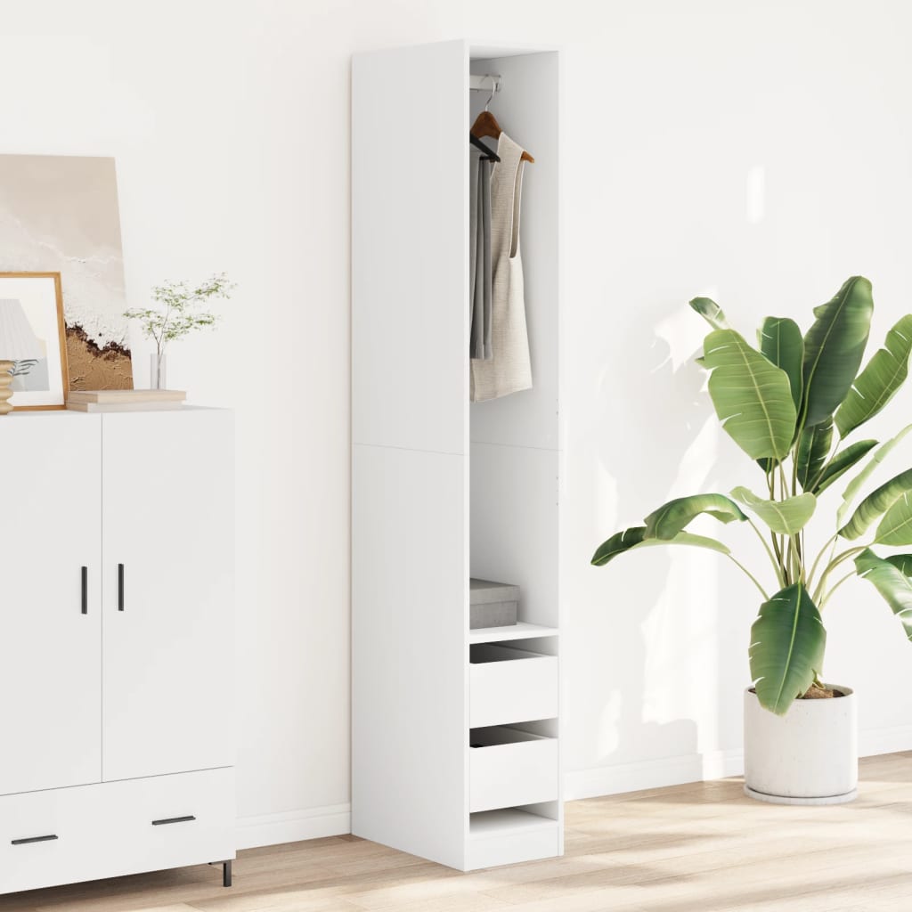 vidaXL Wardrobe White 30x50x200 cm Engineered Wood