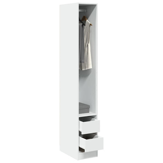 vidaXL Wardrobe White 30x50x200 cm Engineered Wood