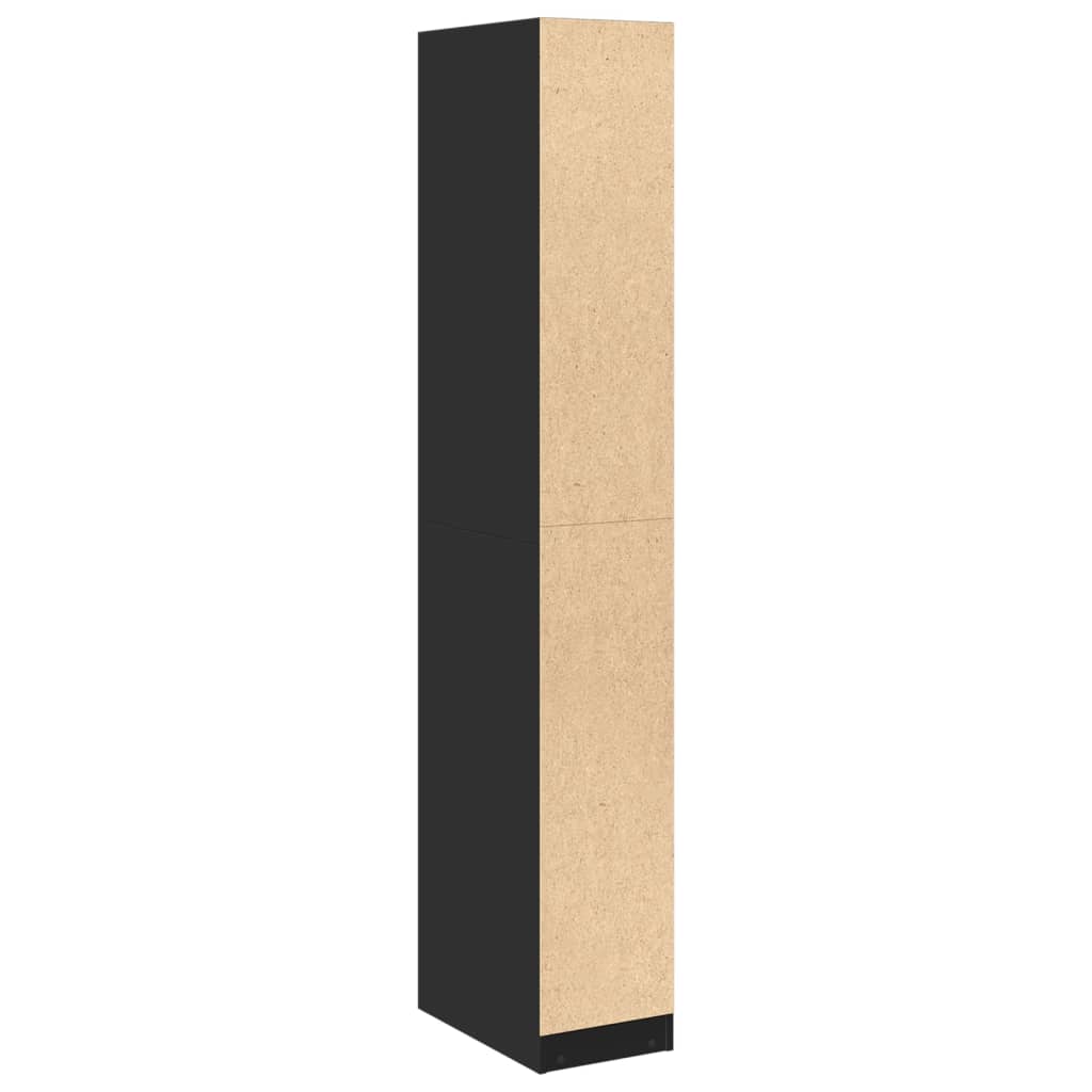 vidaXL Wardrobe Black 30x50x200 cm Engineered Wood