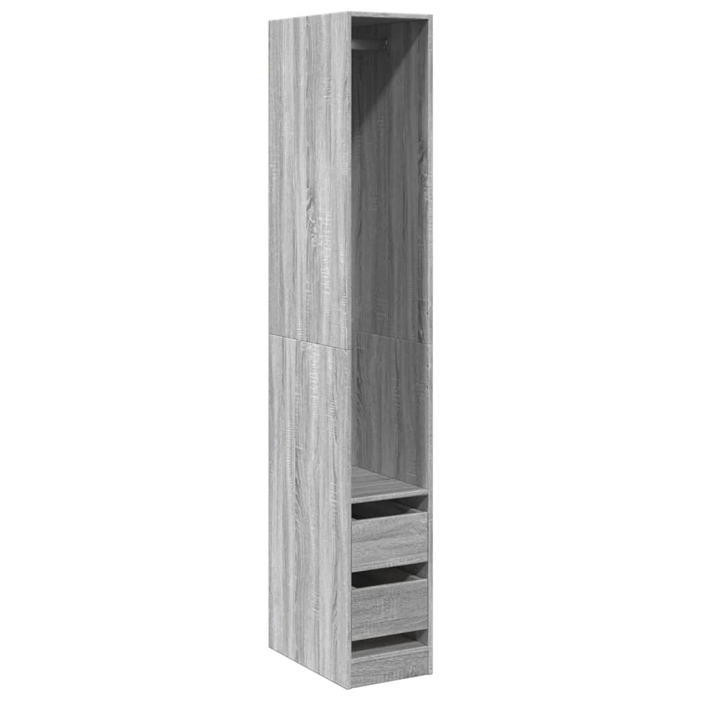 vidaXL Wardrobe Grey Sonoma 30x50x200 cm Engineered Wood