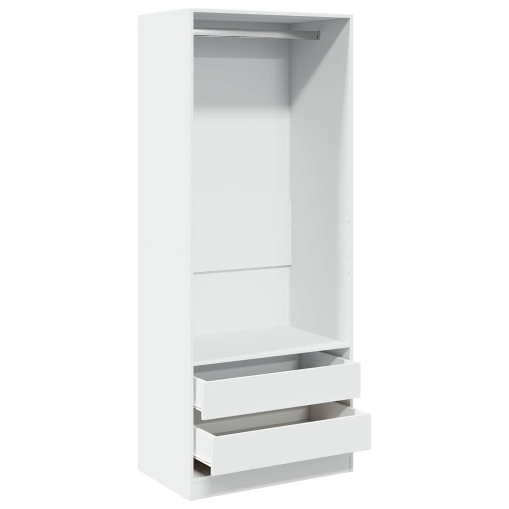 vidaXL Wardrobe White 80x50x200 cm Engineered Wood