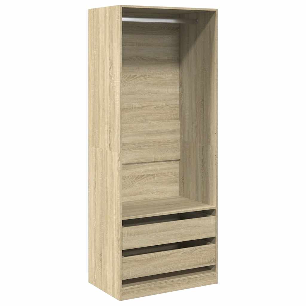 vidaXL Wardrobe Sonoma Oak 80x50x200 cm Engineered Wood