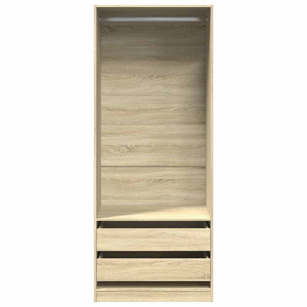 vidaXL Wardrobe Sonoma Oak 80x50x200 cm Engineered Wood