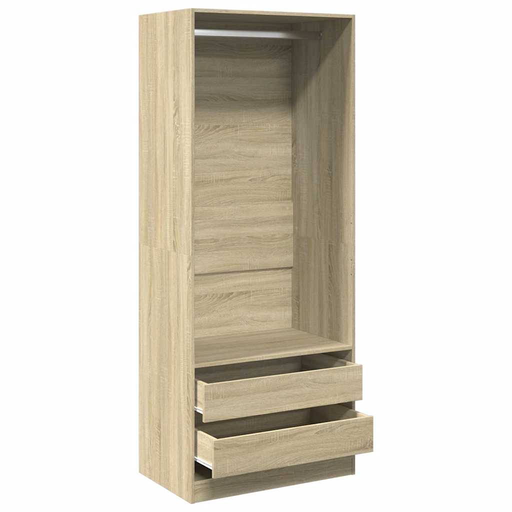 vidaXL Wardrobe Sonoma Oak 80x50x200 cm Engineered Wood