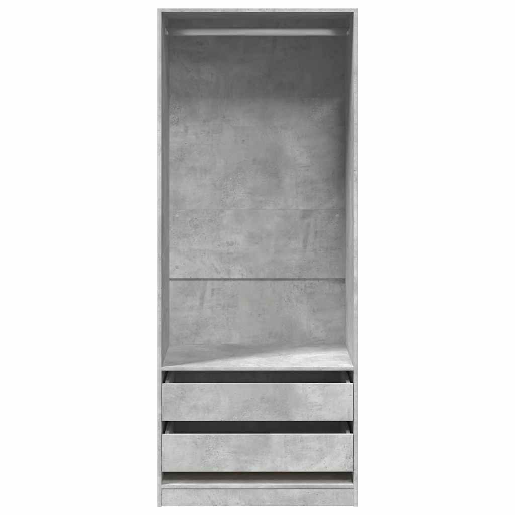 vidaXL Wardrobe Concrete Grey 80x50x200 cm Engineered Wood