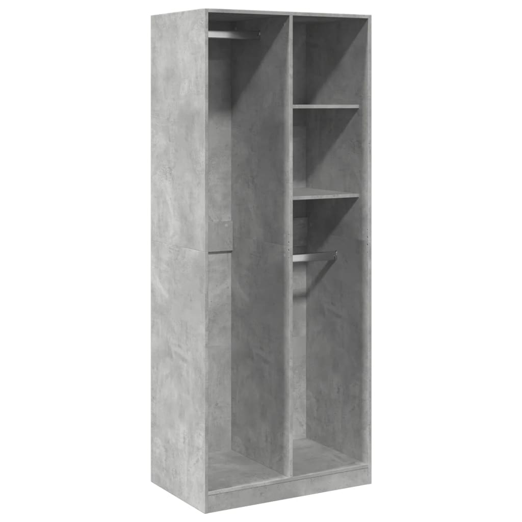 vidaXL Wardrobe Concrete Grey 80x50x200 cm Engineered Wood