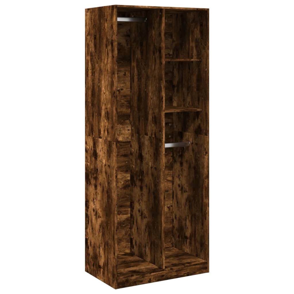 vidaXL Wardrobe Smoked Oak 80x50x200 cm Engineered Wood