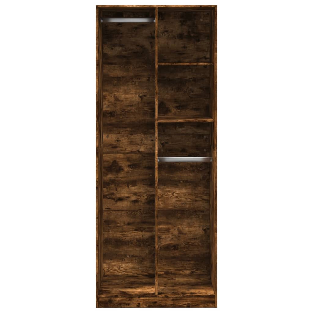 vidaXL Wardrobe Smoked Oak 80x50x200 cm Engineered Wood