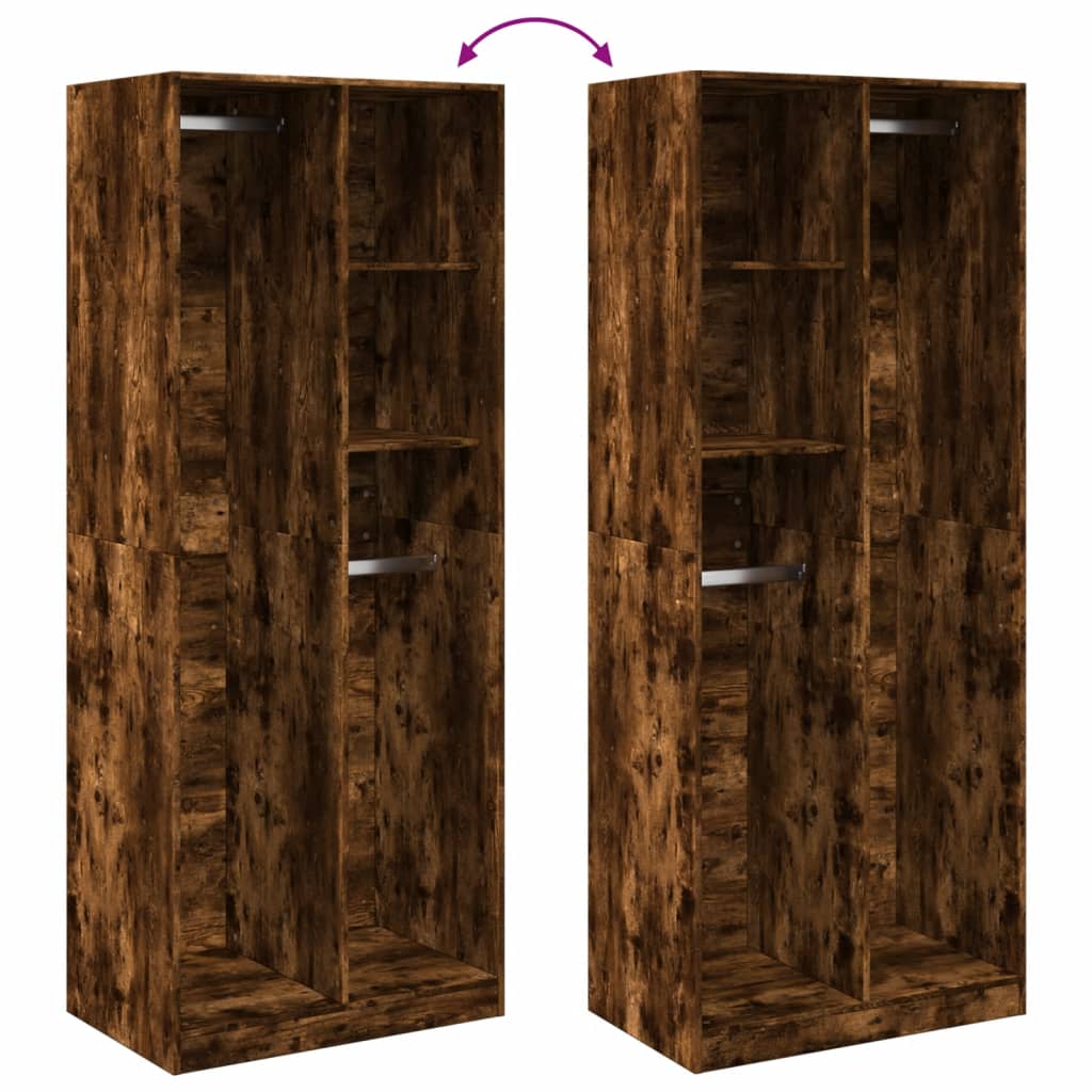 vidaXL Wardrobe Smoked Oak 80x50x200 cm Engineered Wood