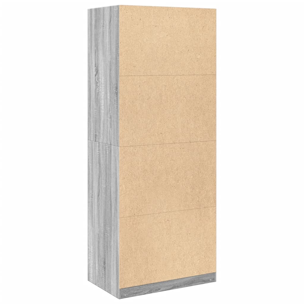 vidaXL Wardrobe Grey Sonoma 80x50x200 cm Engineered Wood