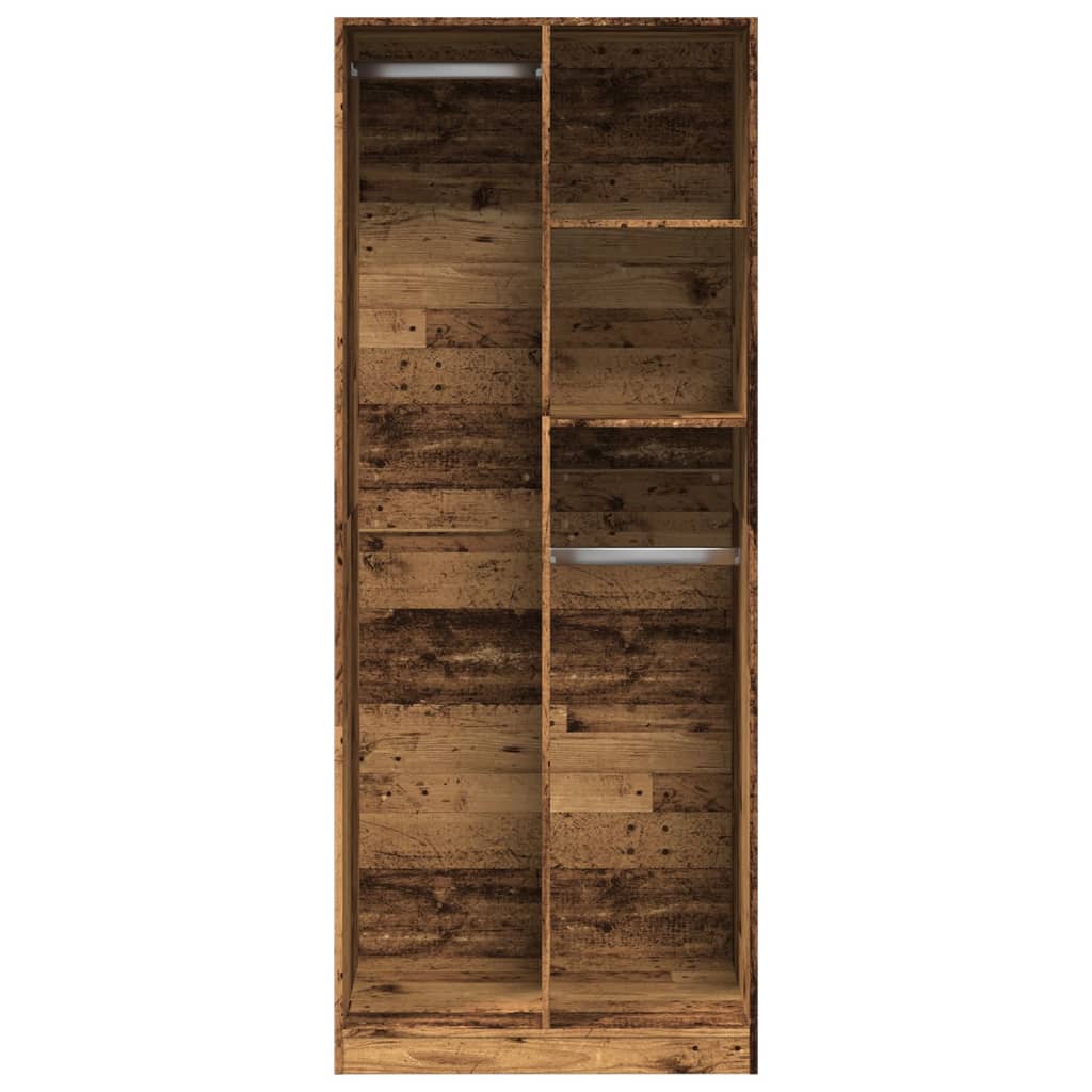 vidaXL Wardrobe Old Wood 80x50x200 cm Engineered Wood