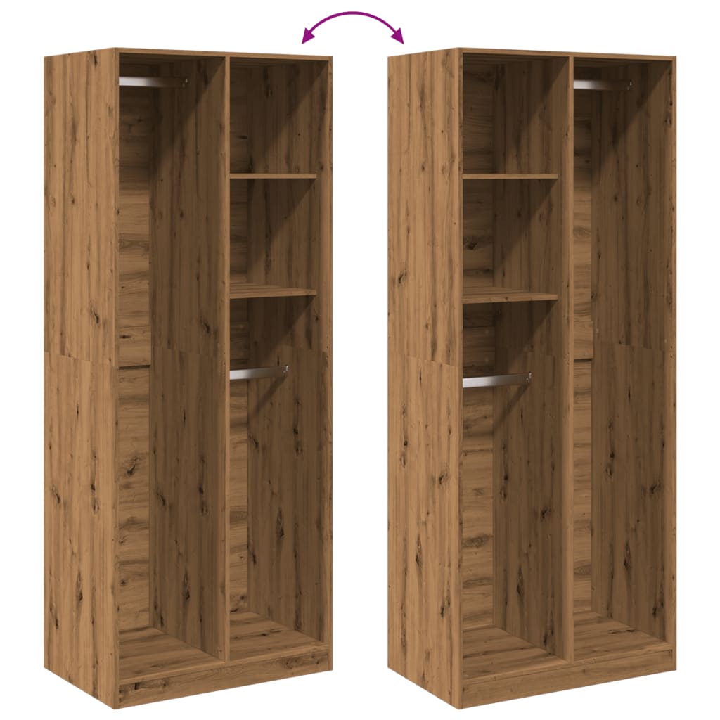 vidaXL Wardrobe Artisian Oak 80x50x200 cm Engineered Wood