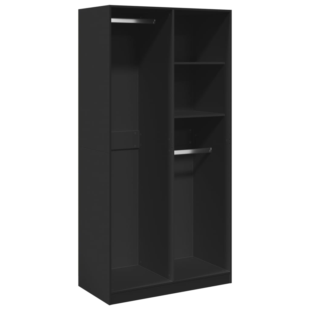 vidaXL Wardrobe Black 100x50x200 cm Engineered Wood