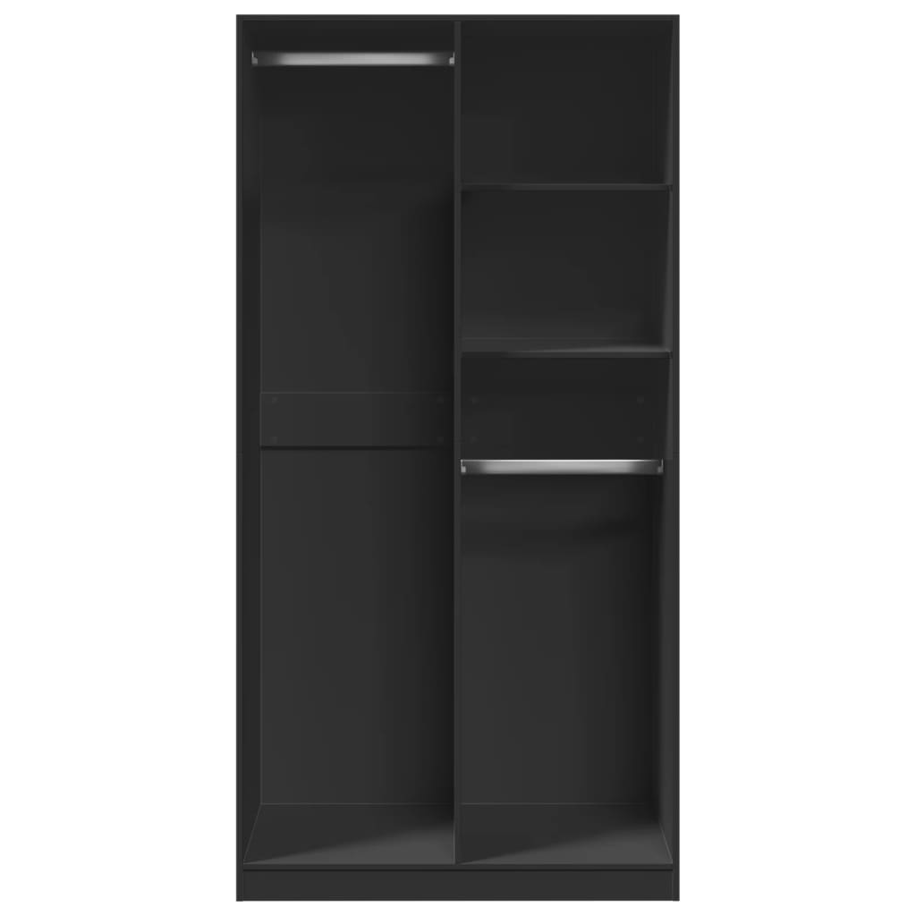 vidaXL Wardrobe Black 100x50x200 cm Engineered Wood