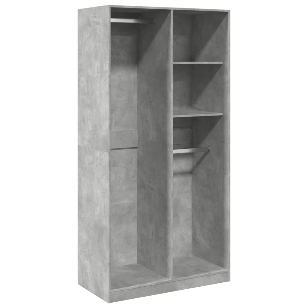 vidaXL Wardrobe Concrete Grey 100x50x200 cm Engineered Wood