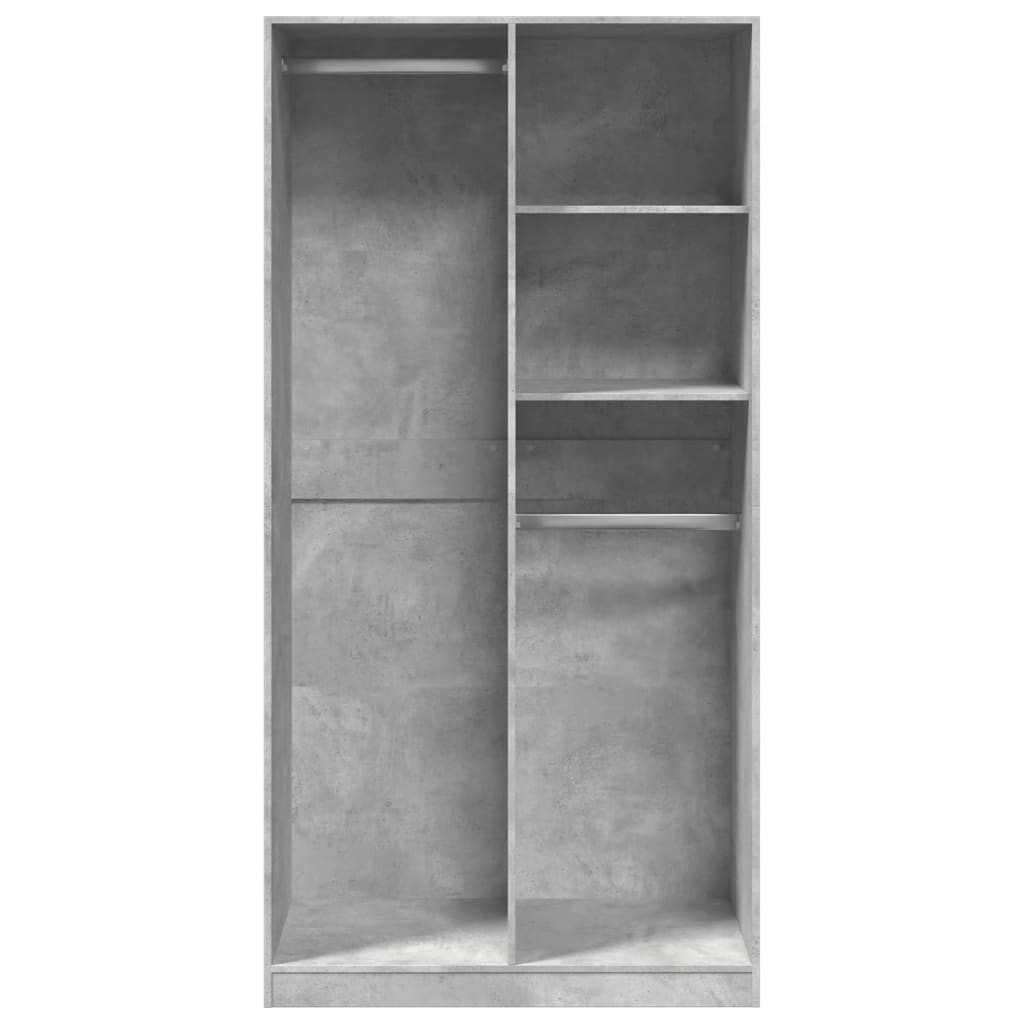 vidaXL Wardrobe Concrete Grey 100x50x200 cm Engineered Wood