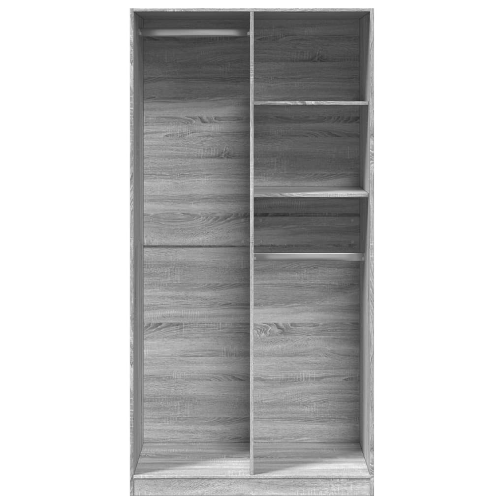 vidaXL Wardrobe Grey Sonoma 100x50x200 cm Engineered Wood