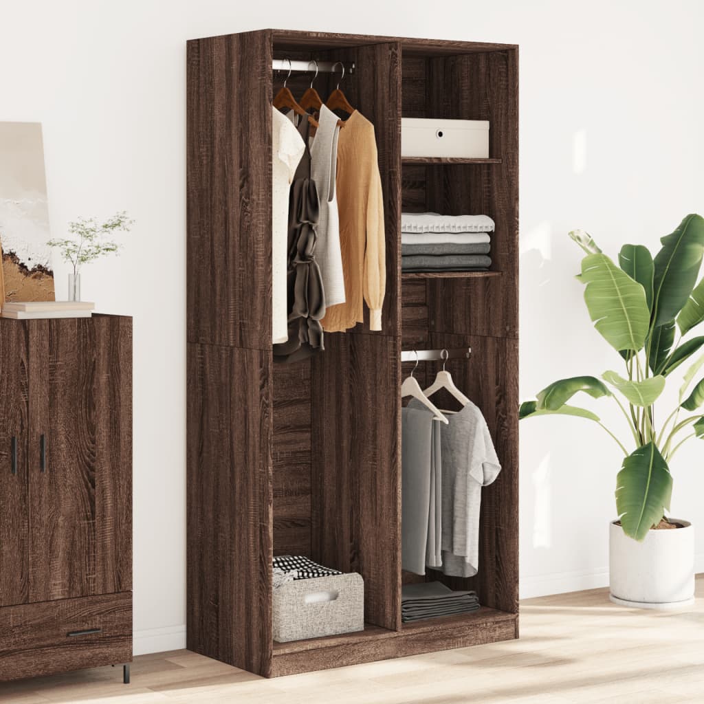 vidaXL Wardrobe Brown Oak 100x50x200 cm Engineered Wood