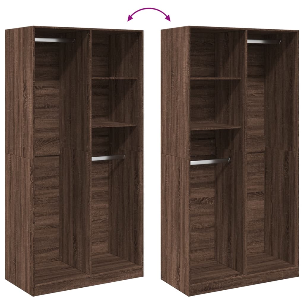 vidaXL Wardrobe Brown Oak 100x50x200 cm Engineered Wood