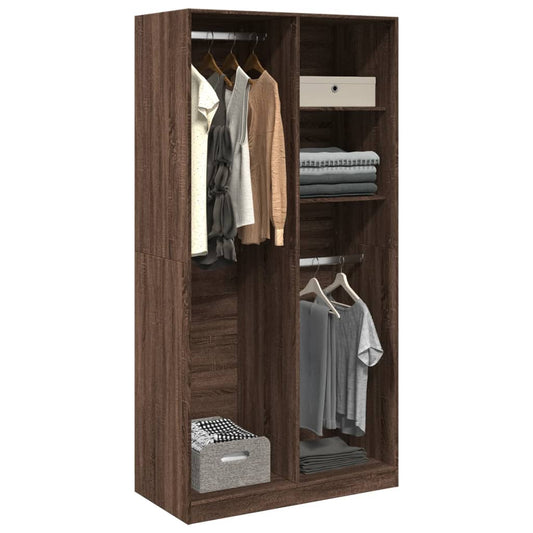 vidaXL Wardrobe Brown Oak 100x50x200 cm Engineered Wood