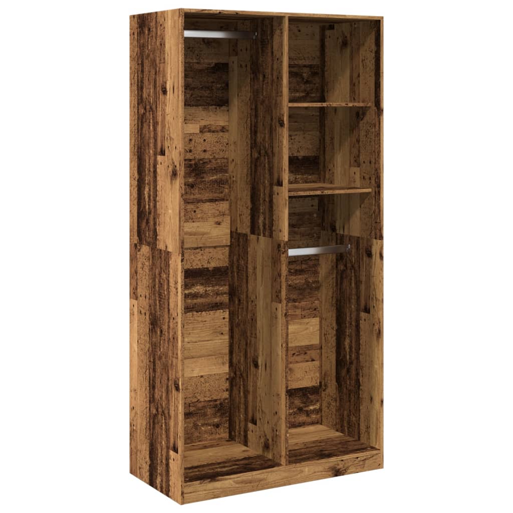 vidaXL Wardrobe Old Wood 100x50x200 cm Engineered Wood