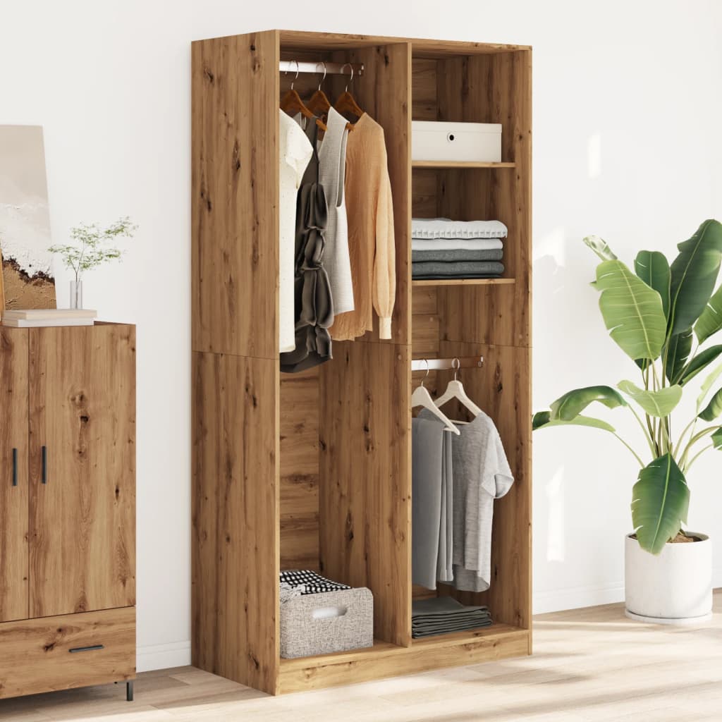 vidaXL Wardrobe Artisian Oak 100x50x200 cm Engineered Wood