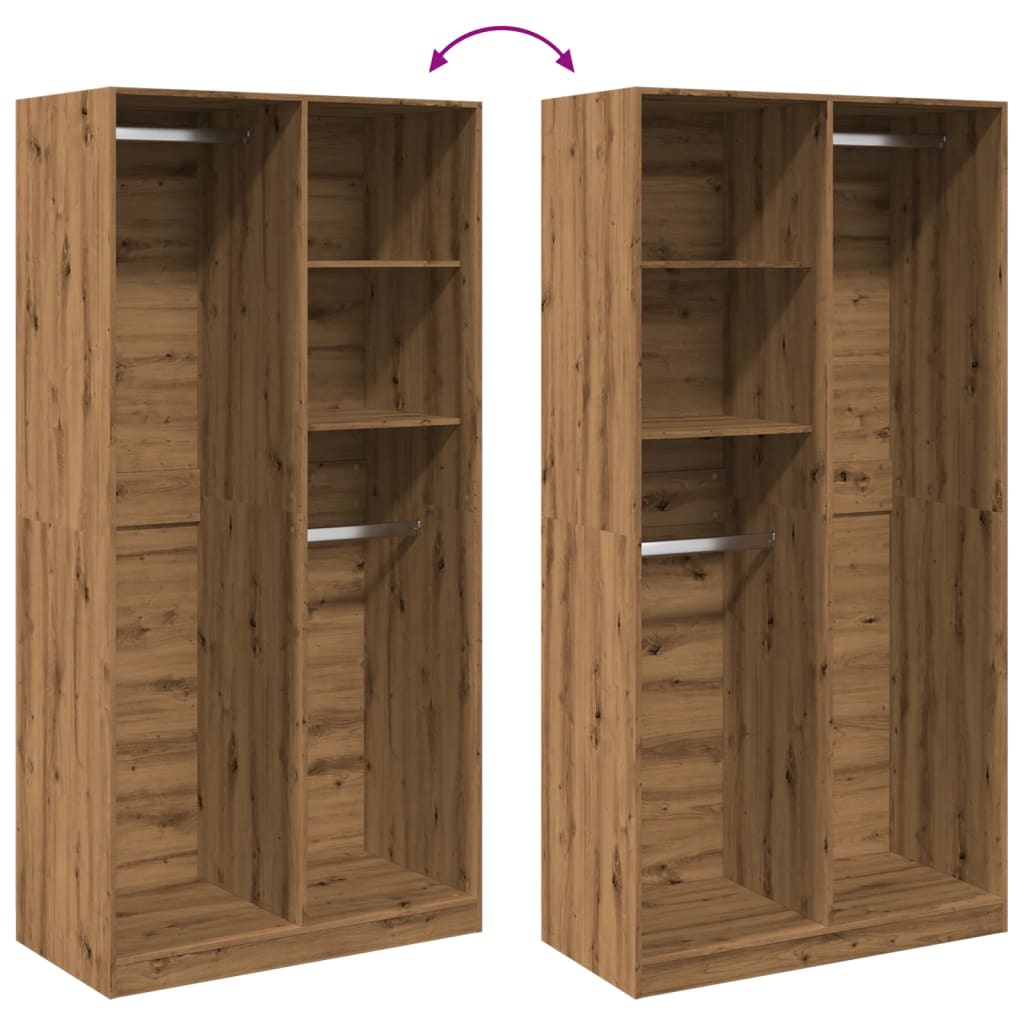 vidaXL Wardrobe Artisian Oak 100x50x200 cm Engineered Wood