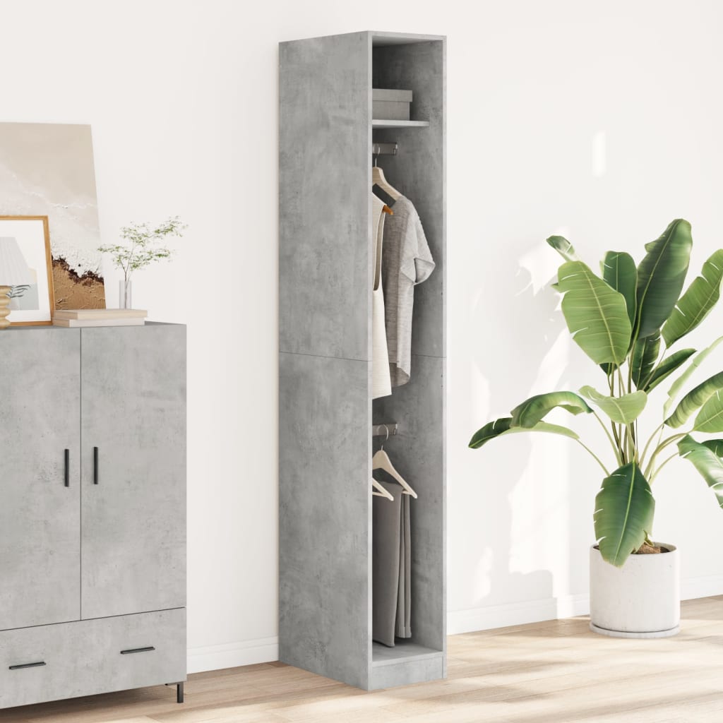 vidaXL Wardrobe Concrete Grey 30x50x200 cm Engineered Wood