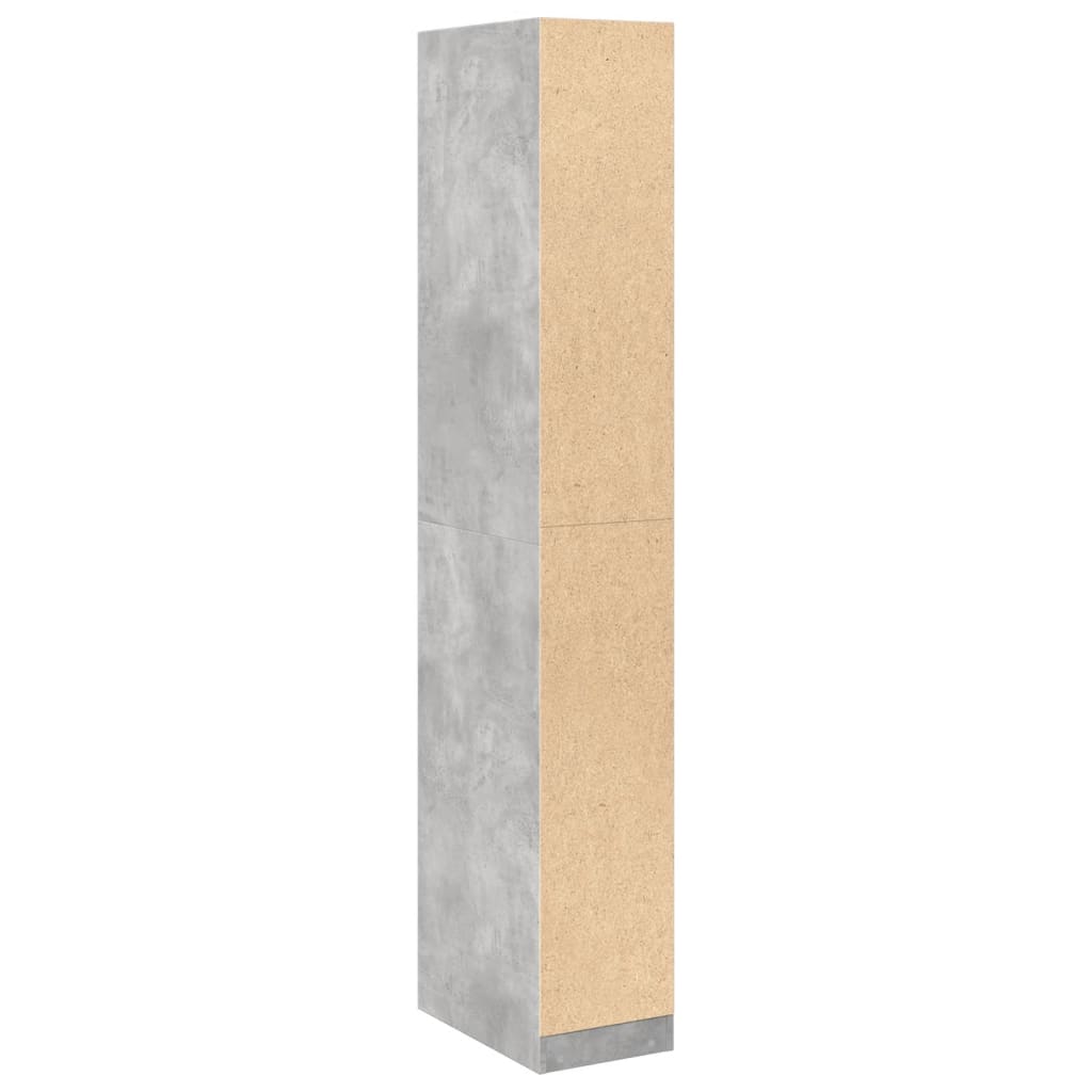 vidaXL Wardrobe Concrete Grey 30x50x200 cm Engineered Wood