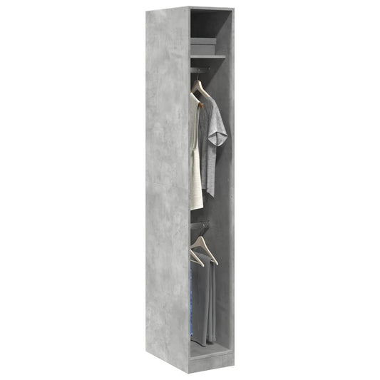 vidaXL Wardrobe Concrete Grey 30x50x200 cm Engineered Wood