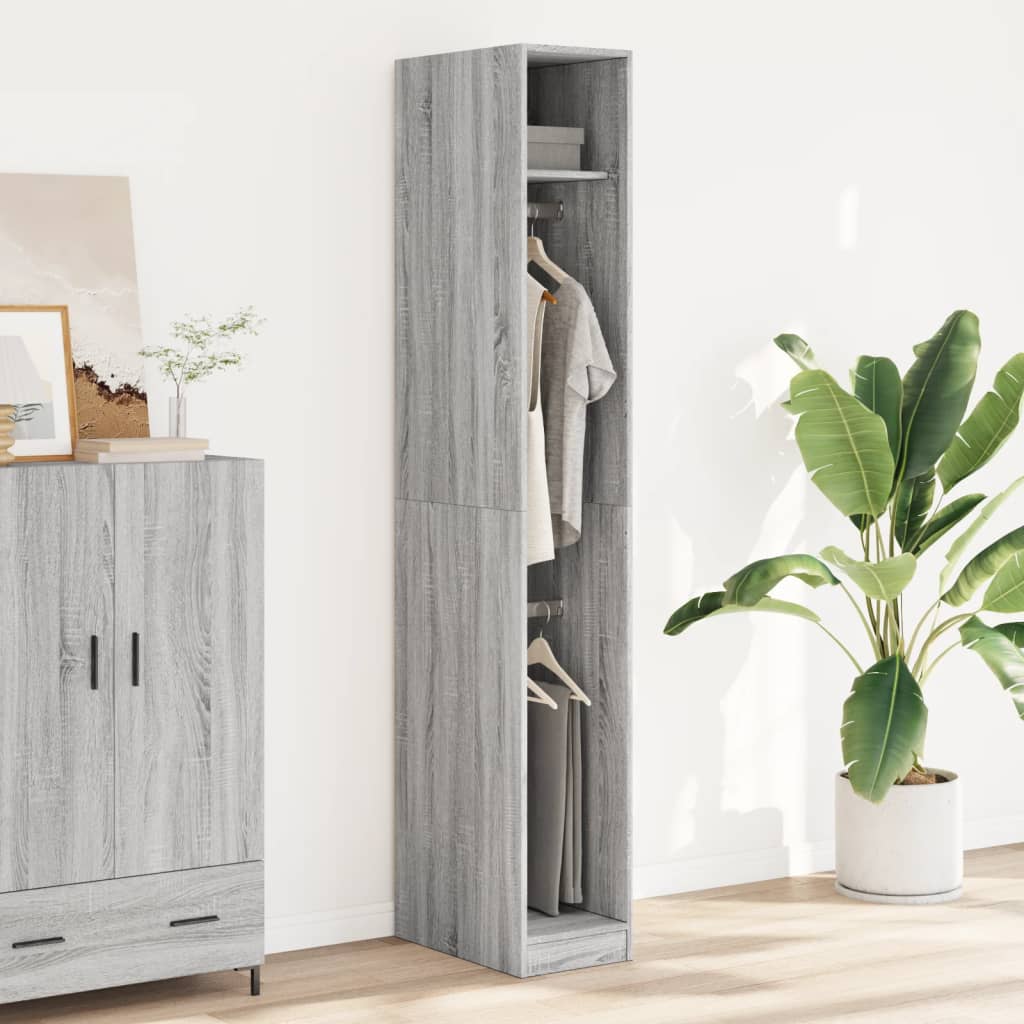 vidaXL Wardrobe Grey Sonoma 30x50x200 cm Engineered Wood