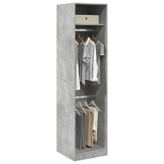 vidaXL Wardrobe Concrete Grey 50x50x200 cm Engineered Wood