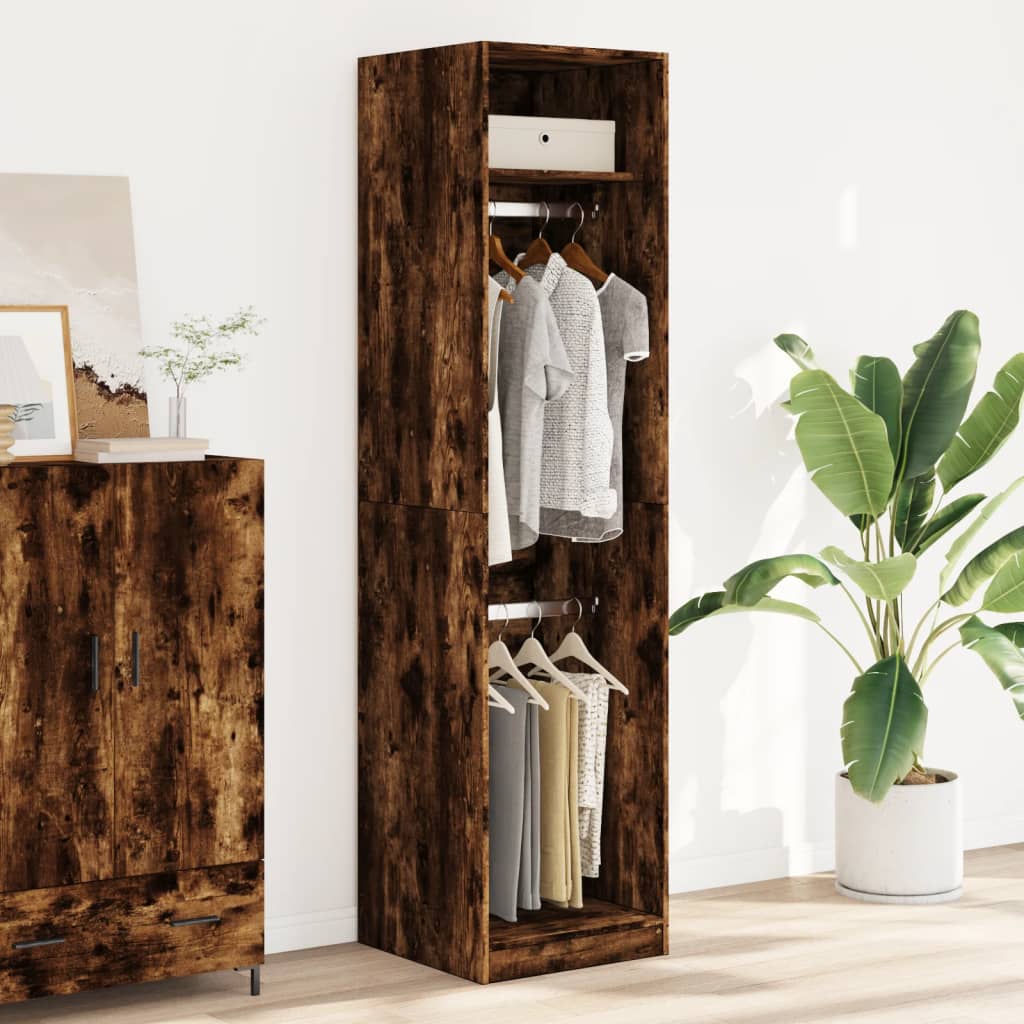 vidaXL Wardrobe Smoked Oak 50x50x200 cm Engineered Wood