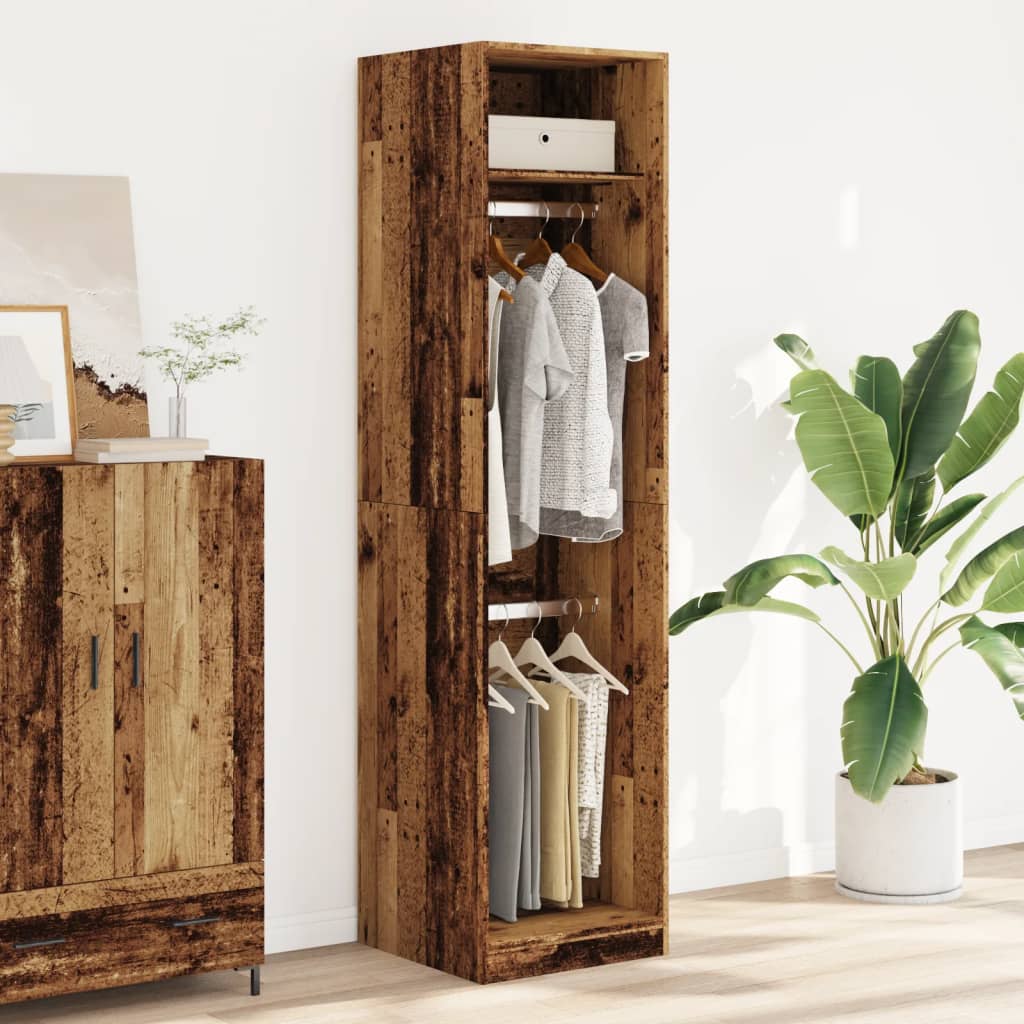 vidaXL Wardrobe Old Wood 50x50x200 cm Engineered Wood