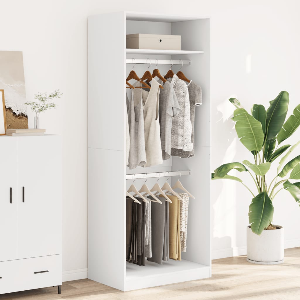 vidaXL Wardrobe White 80x50x200 cm Engineered Wood