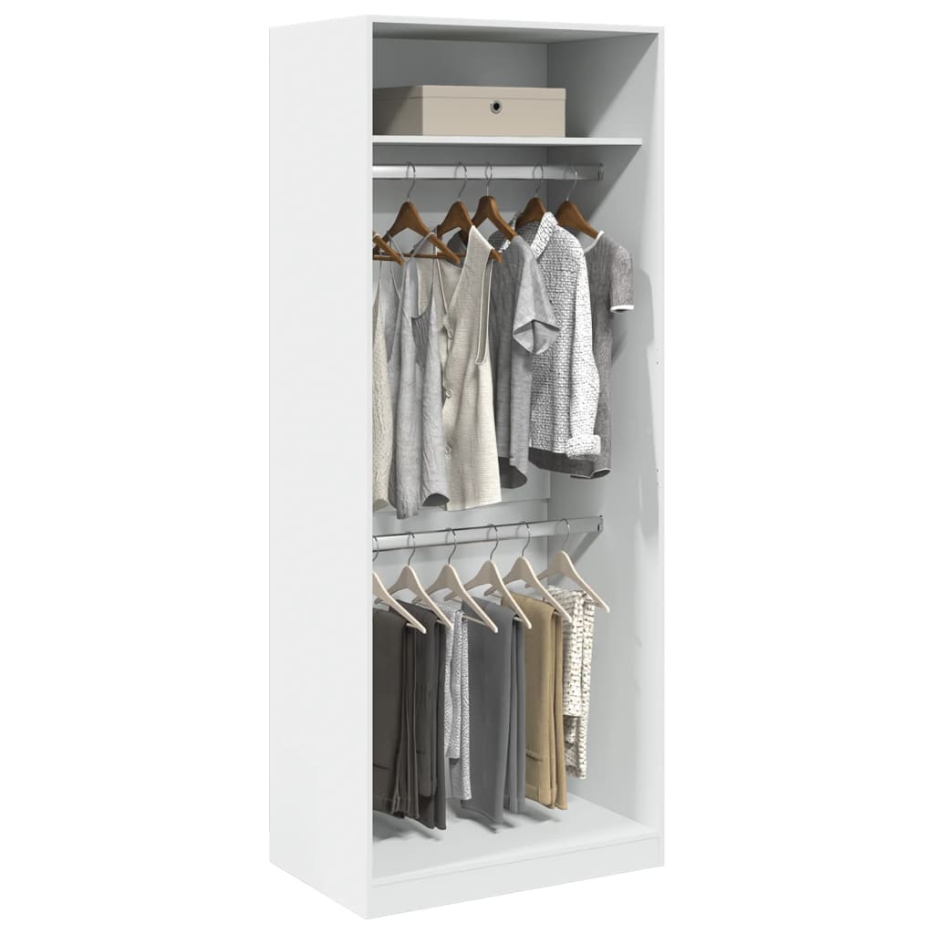 vidaXL Wardrobe White 80x50x200 cm Engineered Wood